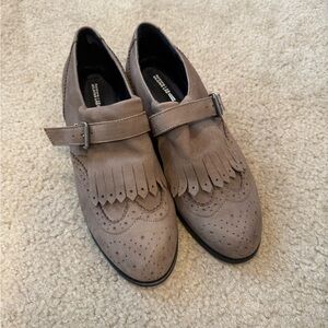 Design Lab Lord & Taylor Taupe Fringe Loafers